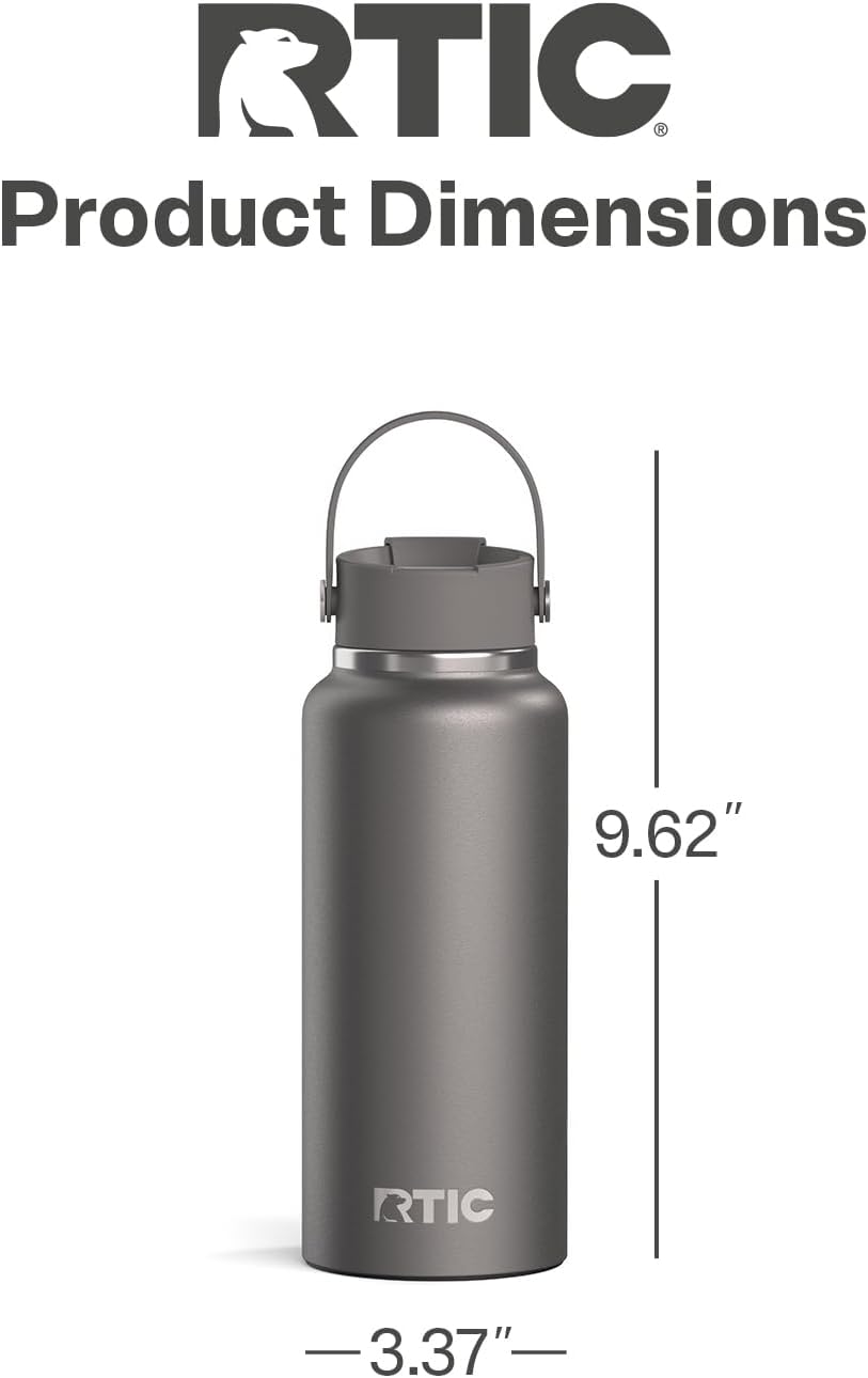RTIC 32oz Outback Water Bottle, Ceramic Lined, Graphite