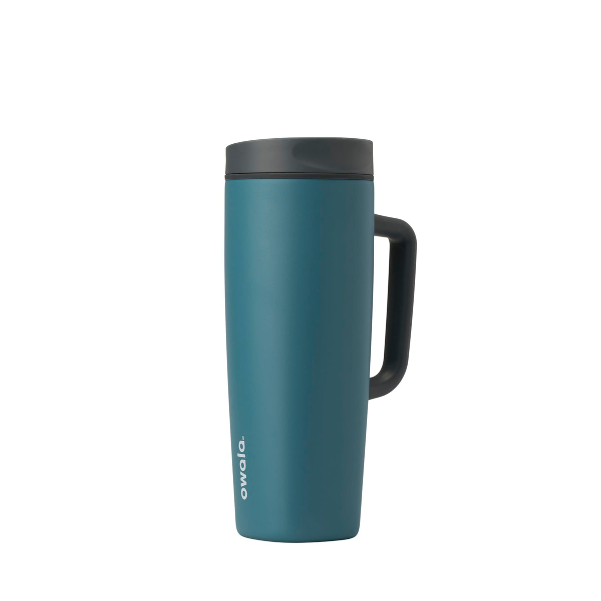 Owala SmoothSip Slider Insulated Stainless Steel Coffee Tumbler, Reusable Iced Coffee Cup, Hot Coffee Travel Mug, BPA Free 12 oz, Pink (Pucker Up)
