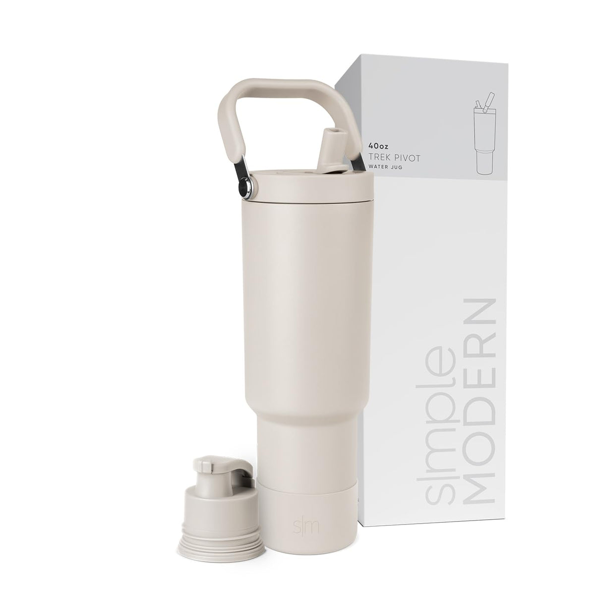 Simple Modern Tumbler with Handle, Water Jug | 40oz | Gray