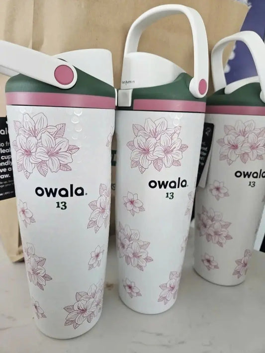 Owala FreeSip Sway 30oz Zalea Masters Theme Golf Water Bottle NEW 2-in-1 Sip or Chug Leak-Proof BPA-Free Elegant Floral Design for Gym Outdoor Activities