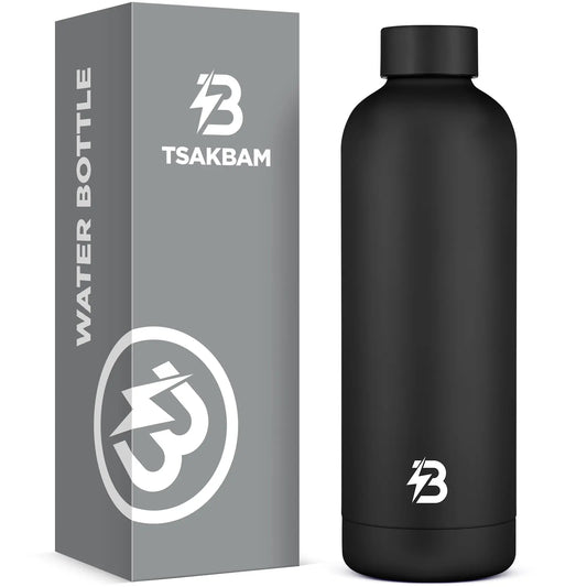 TSAKBAM 23 oz Stainless Steel Vacuum Insulation Flask - Silicone Lid, Leakproof Portable Tumbler, Reusable Drink Container for Sports, Gym Stuff, Double-Wall Keeps Drinks Cozy Longer