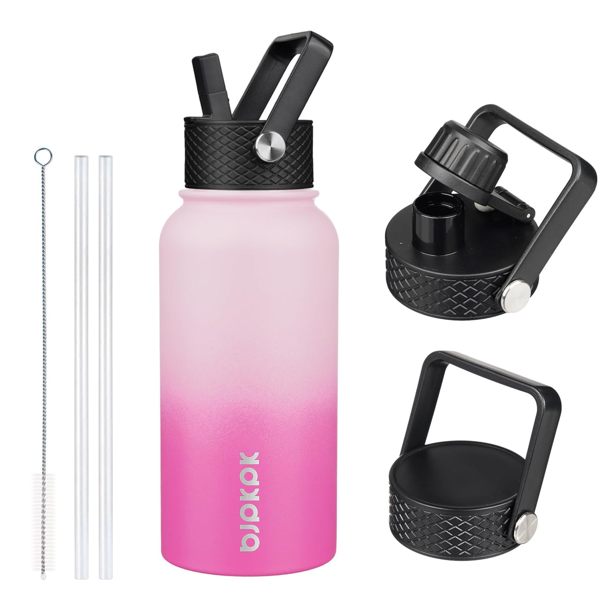 BJPKPK 64oz Insulated Water Bottle, Half Gallon Water Jug with Straw Lid