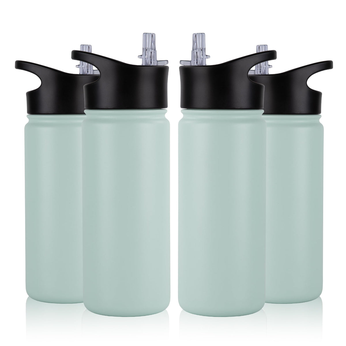 40 oz Insulated Water Bottle with Straw, Stainless Steel Sports Water Bottles with 2 Lids (Straw and Wide Mouth lid), Double Wall Vacuum, Leakproof, BPA-Free, Black