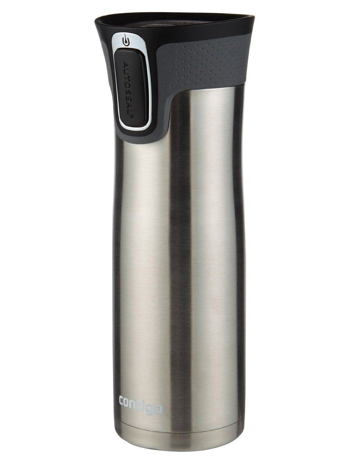 Contigo West Loop Stainless Steel Travel Mug with AUTOSEAL Lid, 16oz., Stainless Steel/Black