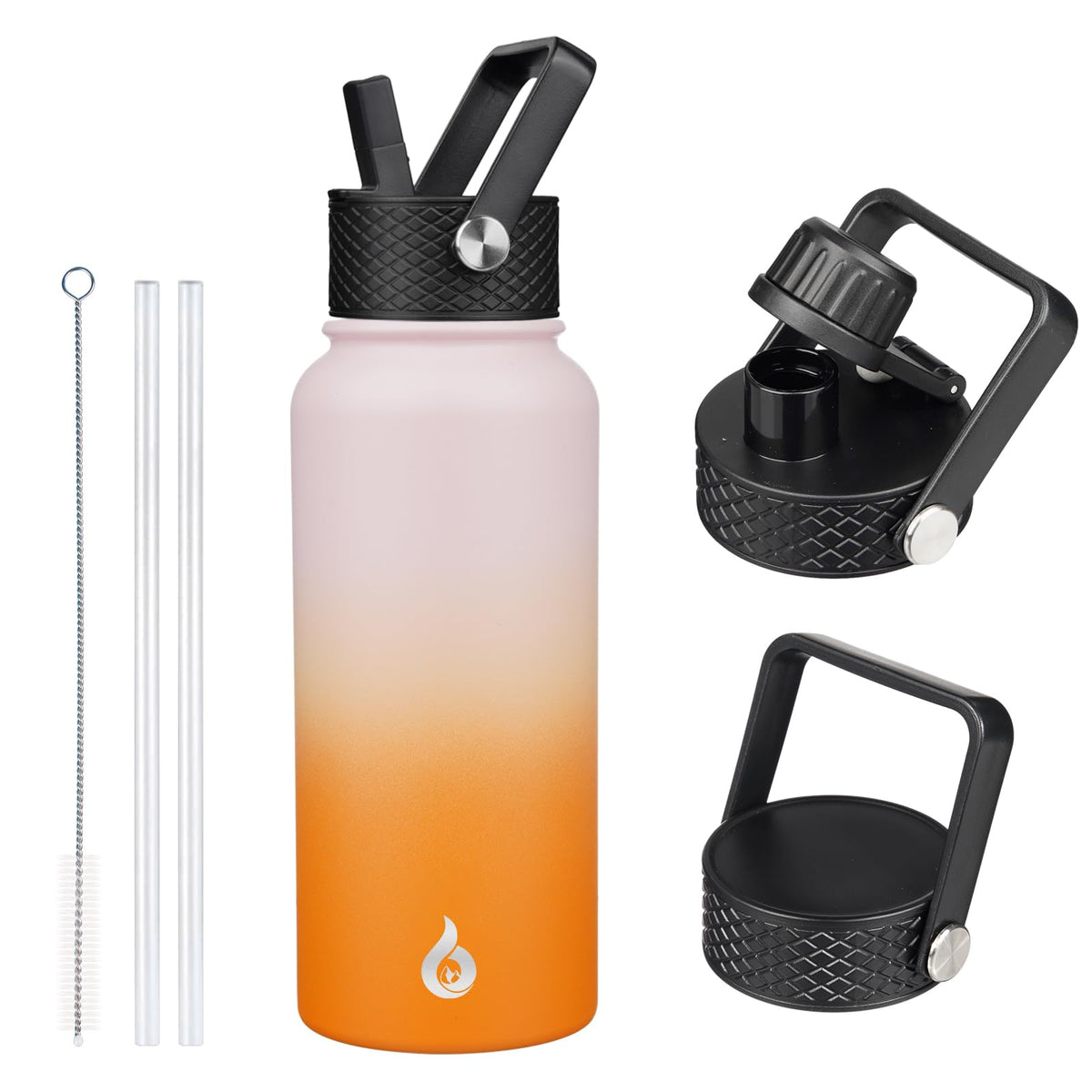 BJPKPK 64oz Insulated Water Bottle, Half Gallon Water Jug with Straw Lid