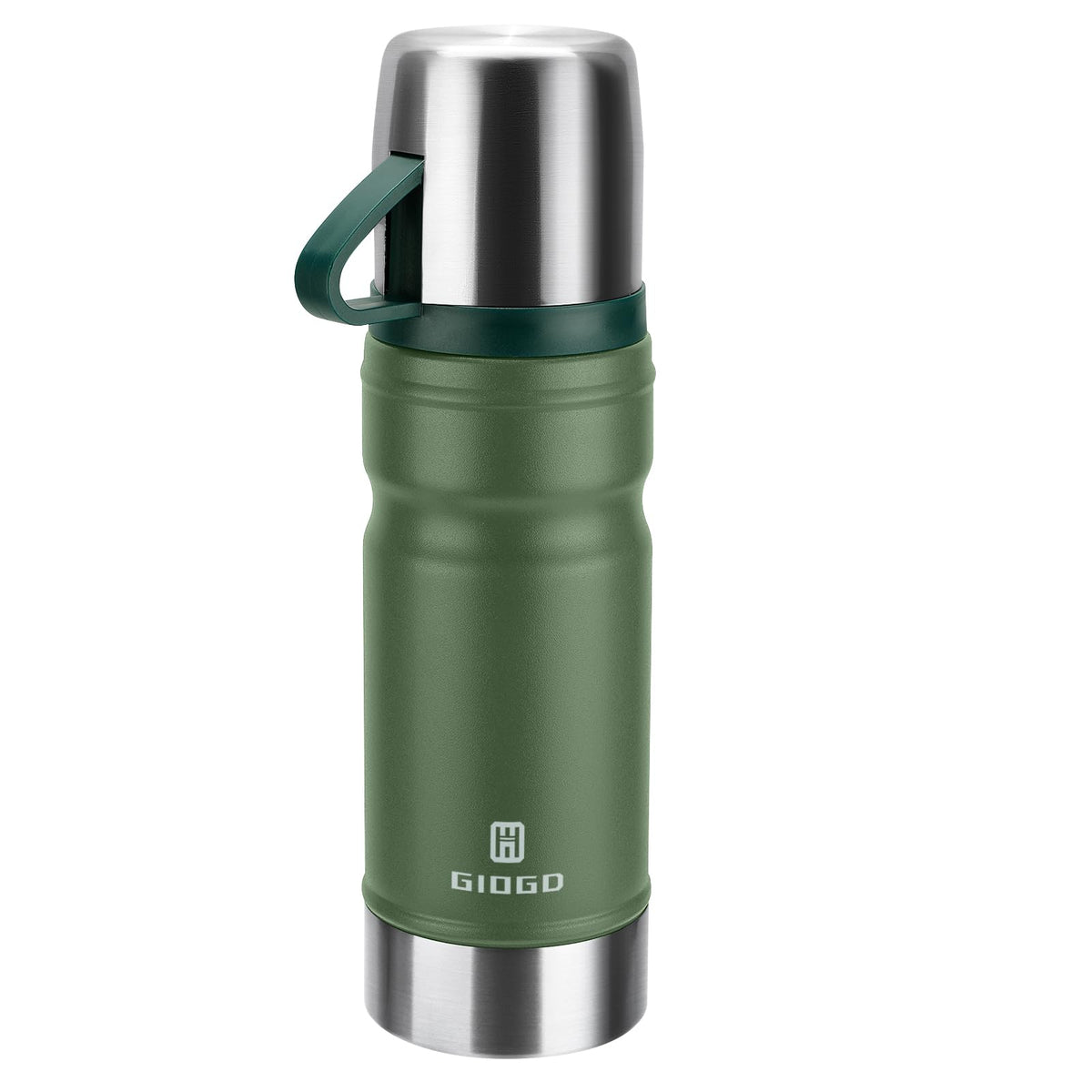 Vacuum Insulated Water Bottle Thermo Water Flask with Cup 680ml/23oz Stainless Steel Thermal Water Bottles Thermo for Hot and Cold Drinks Coffee Water(Black,Single)