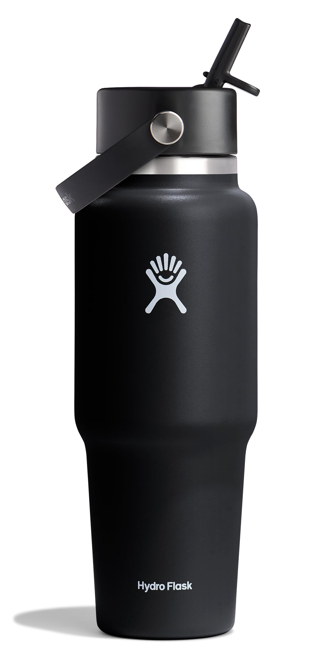 Hydro Flask Travel Water Bottle - Insulated Stainless Steel - Wide Straw Lid, Non Spill, Leakproof in 32 Oz Sandpiper