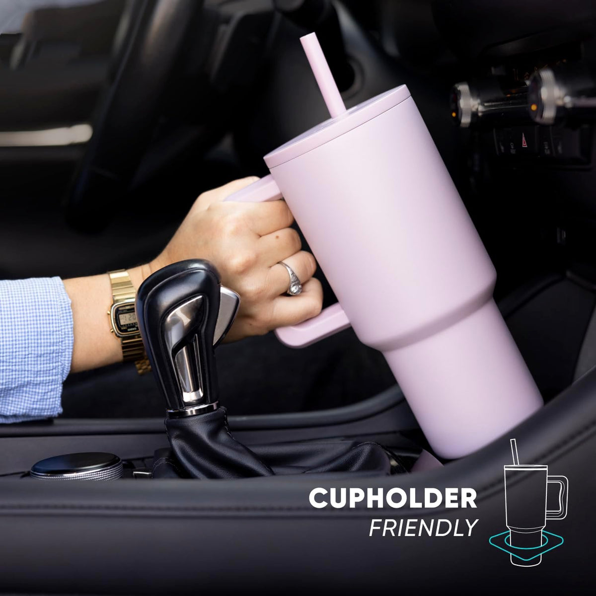Simple Modern Tumbler with Handle and Straw | 40oz | Green