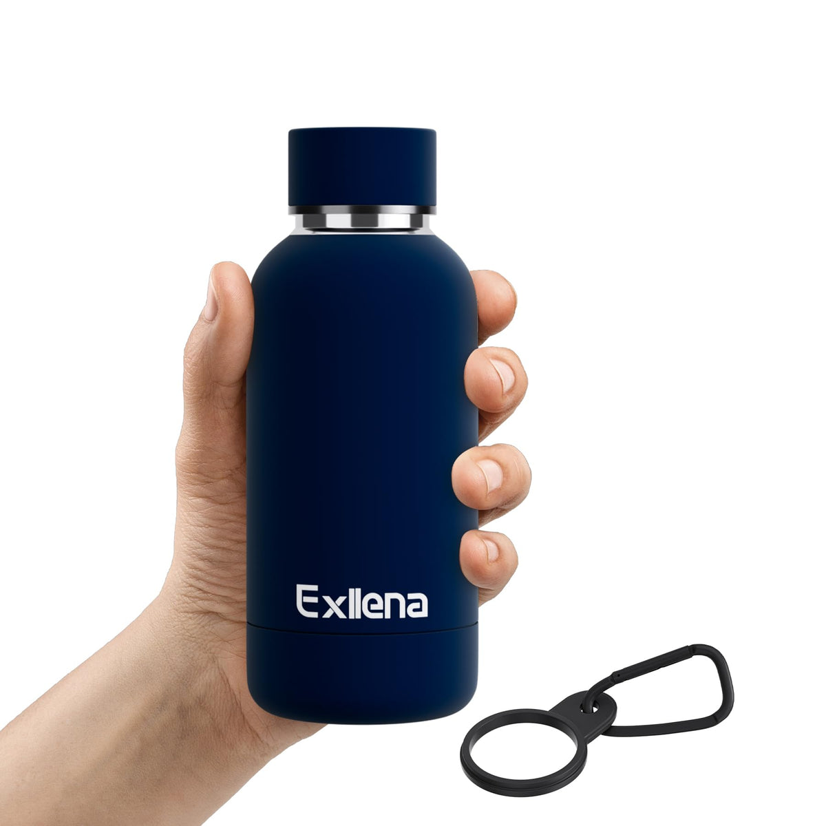 Exllena Small Water Bottle 12oz with Clip, Double Wall Stainless Steel Vacuum Small Insulated Water Bottle Keeps Drinks Cold 24 Hrs/Hot 12 Hrs for Kids Handbag School BPA Free (Mint)