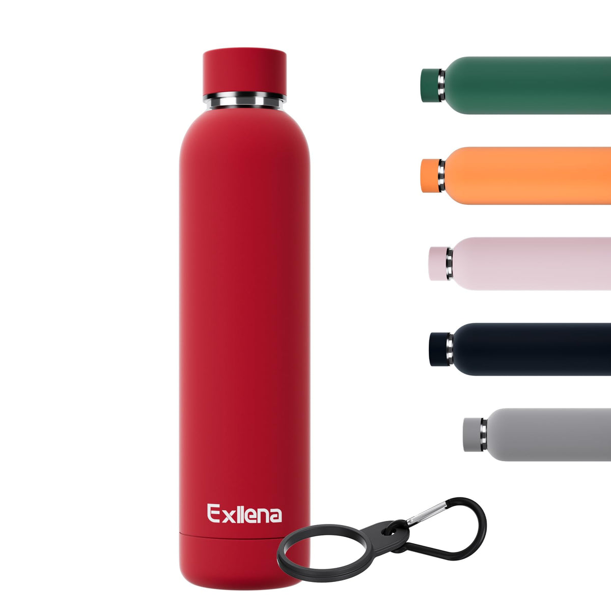 Exllena Small Water Bottle 12oz with Clip, Double Wall Stainless Steel Vacuum Small Insulated Water Bottle Keeps Drinks Cold 24 Hrs/Hot 12 Hrs for Kids Handbag School BPA Free (Mint)