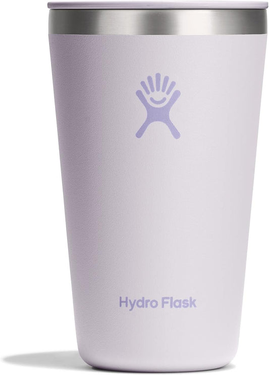 Hydro Flask All Around Tumbler Press-In Lid, Insulated Travel Mug, Stainless Steel Coffee Cup 16 Oz Cloud Pink