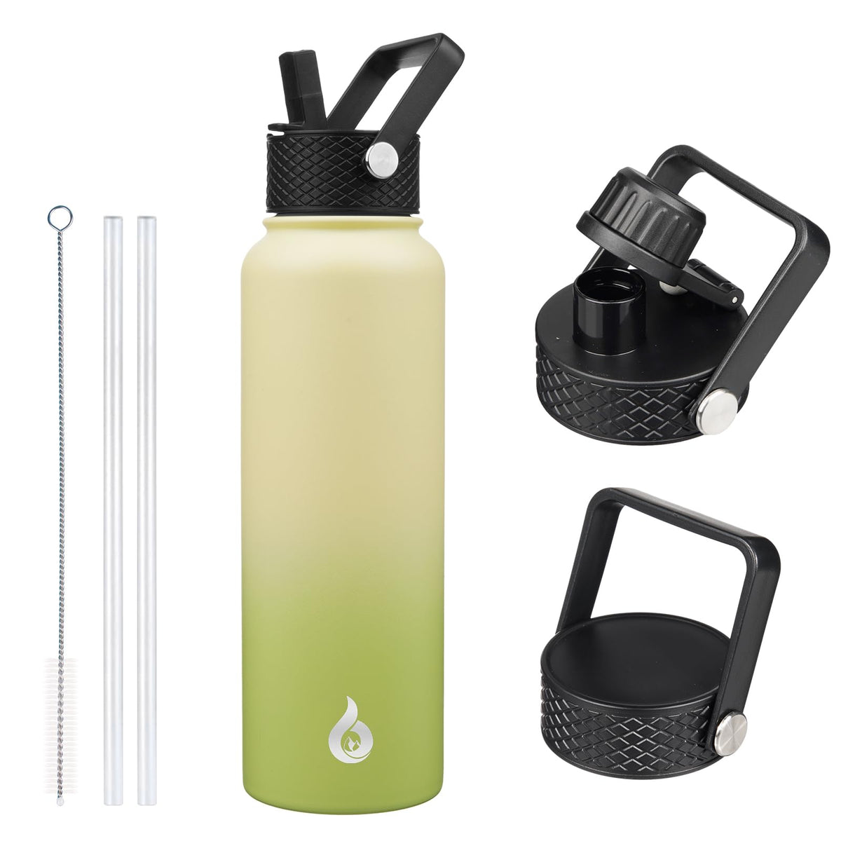 BJPKPK 64oz Insulated Water Bottle, Half Gallon Water Jug with Straw Lid