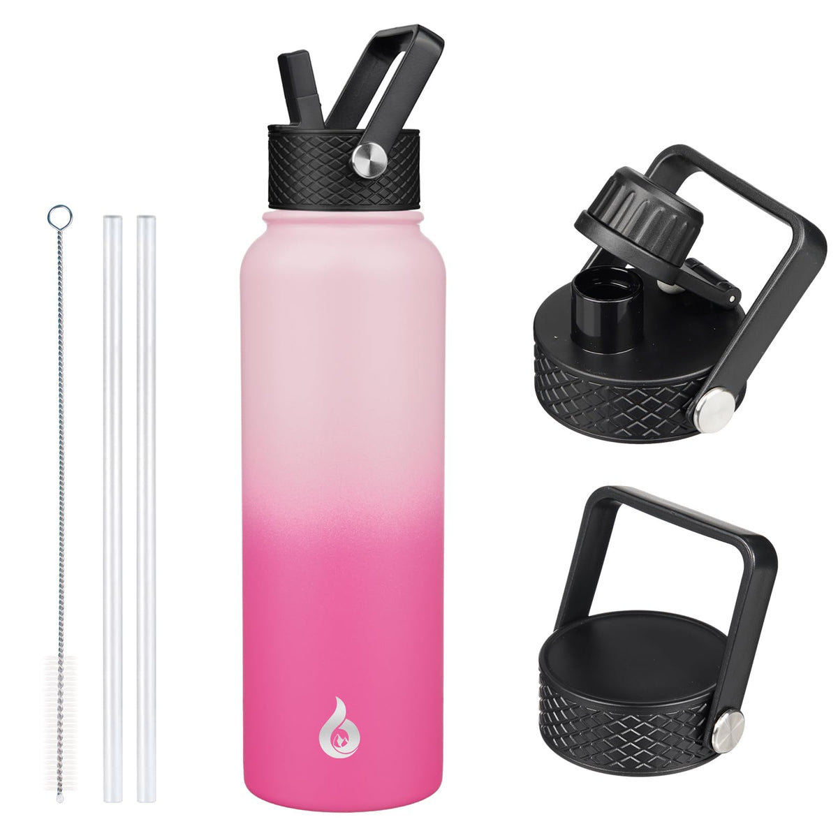 BJPKPK 64oz Insulated Water Bottle, Half Gallon Water Jug with Straw Lid