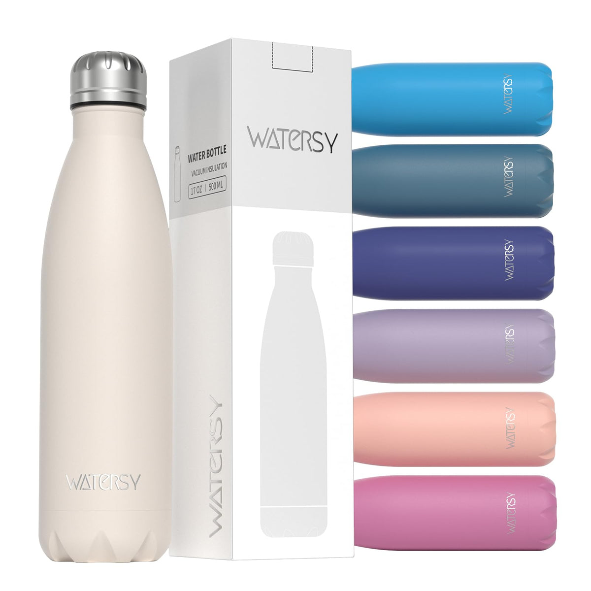 WATERSY Stainless Steel water bottle,17oz Insulated Water Bottles