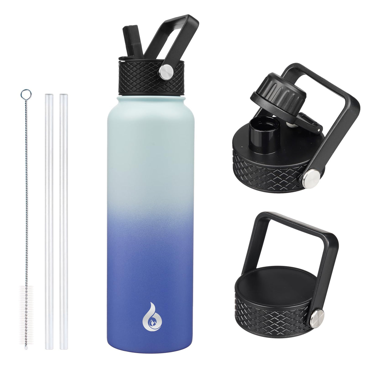 BJPKPK 64oz Insulated Water Bottle, Half Gallon Water Jug with Straw Lid