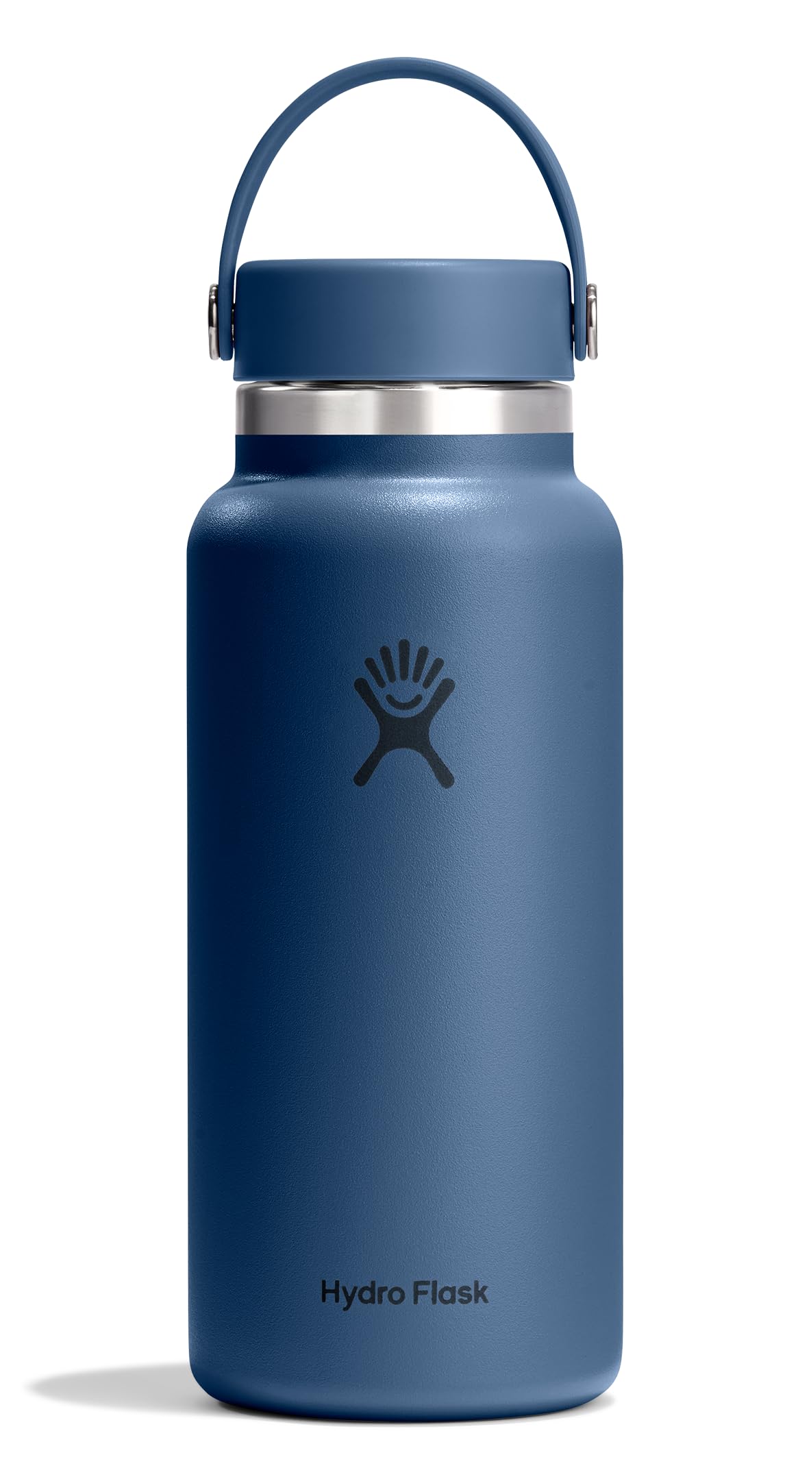 Hydro Flask Water Bottle - Insulated Stainless Steel - Wide Mouth Flex Lid, Non Spill, Leakproof and Refillable in 20 Oz Harbor Blue