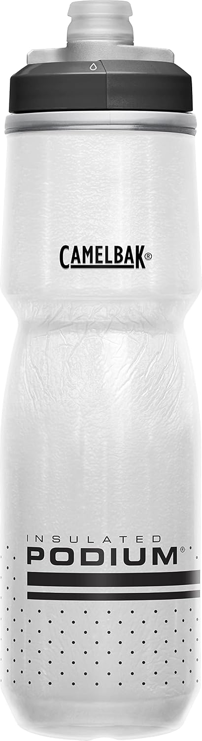 CamelBak Podium Chill Outdoor Water Bottle 24oz, White/Black