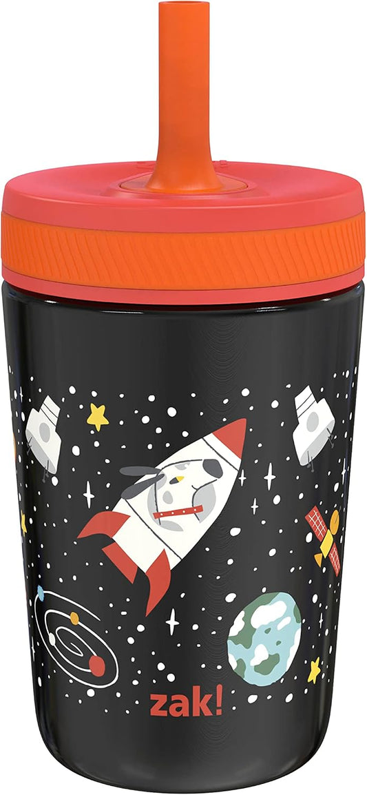 Zak Designs Spaceships Kelso 12oz Stainless Steel Leak-Proof Toddler Cup