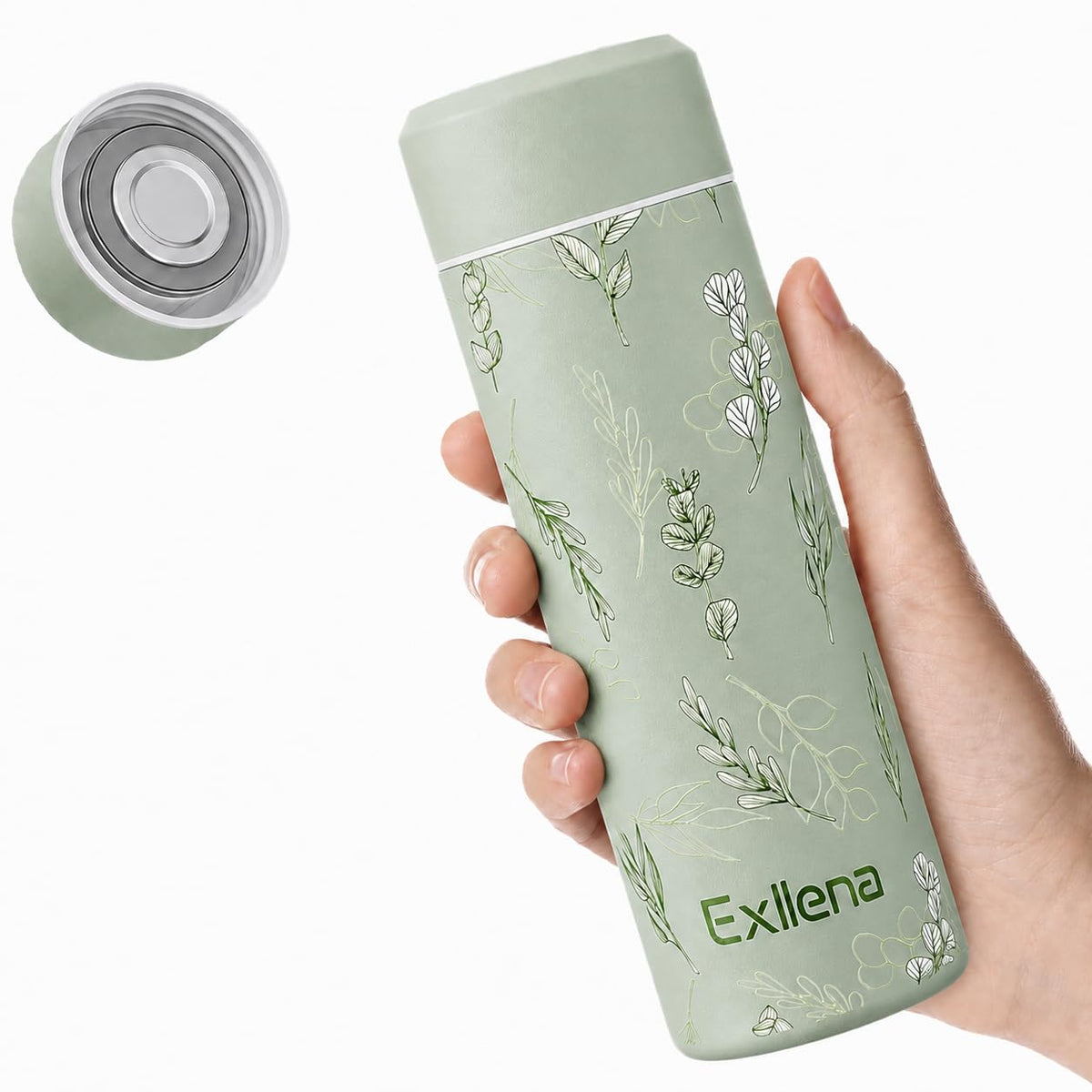 【Upgraded】Exllena Small Insulated Water Bottle 8 oz/250ml– Mini Insulated Water Bottle for Hot & Cold Drinks, Perfect Small Flask for Travel, Purse...(Lake Blue)