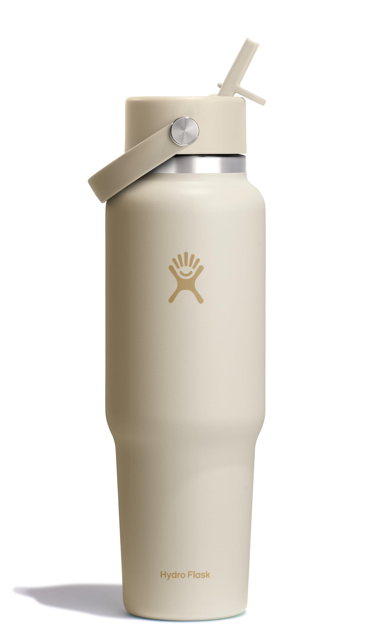 Hydro Flask Travel Water Bottle - Insulated Stainless Steel - Wide Straw Lid, Non Spill, Leakproof in 32 Oz Sandpiper