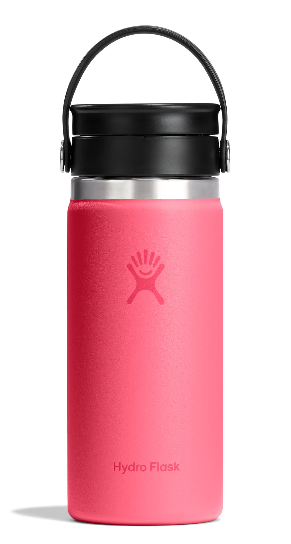 Hydro Flask Water Bottle - Insulated Stainless Steel - Wide Mouth Flex Sip Lid, Non Spill, Leakproof and Refillable in 16 Oz White