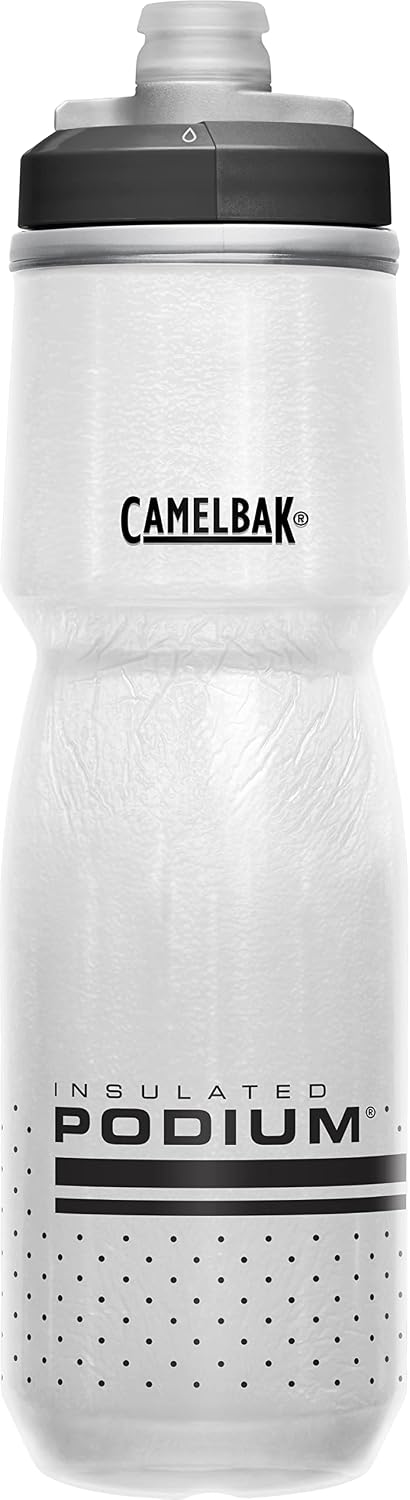 CamelBak Podium Chill Outdoor Water Bottle 24oz, White/Black