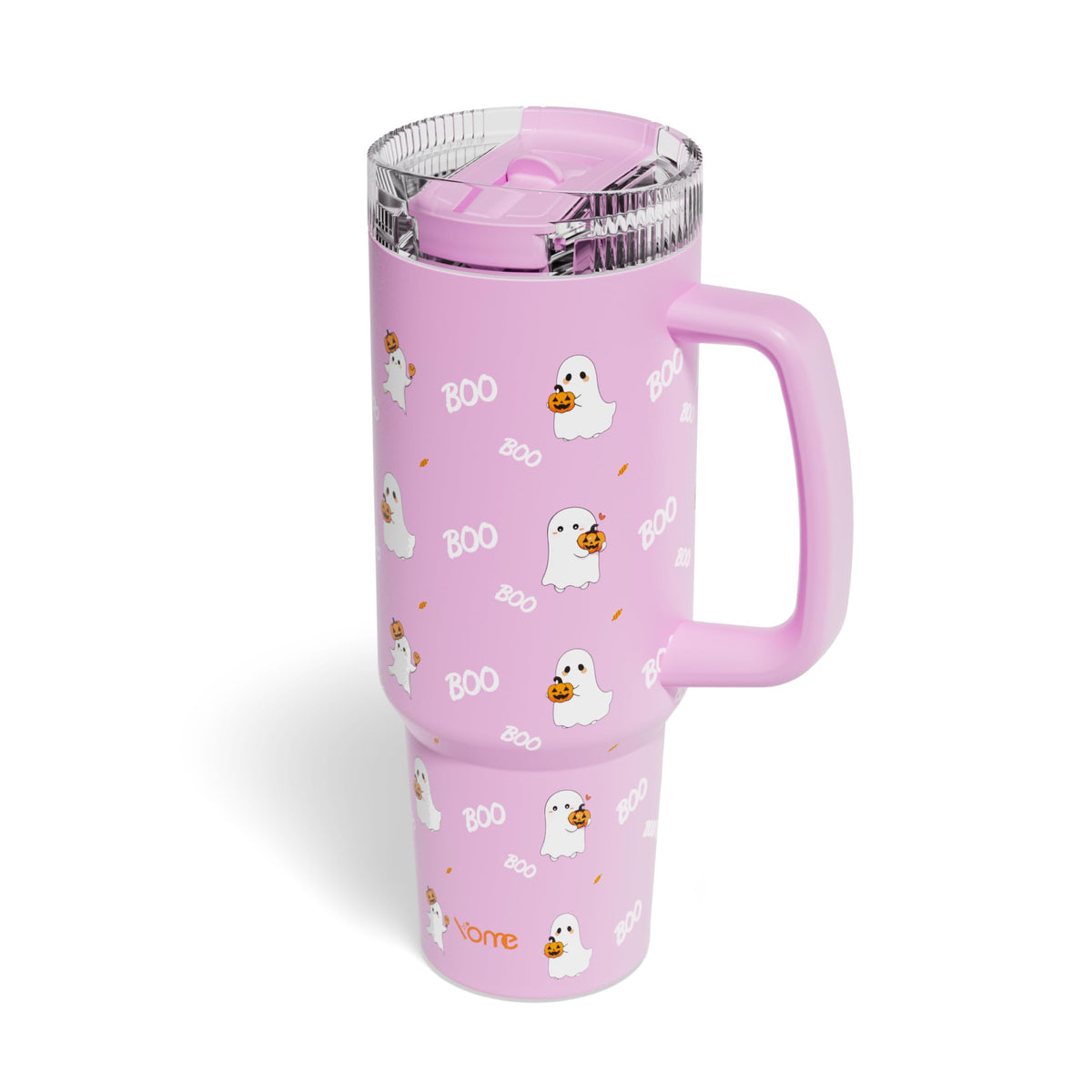 YOME 40 oz Bow Pink Tumbler with Handle and Flip Straw for Women | Stainless Steel Insulated Water Bottle | Keeps Drinks Cold | Dishwasher Safe | Cupholder Friendly | Gift Gym Travel Yoga