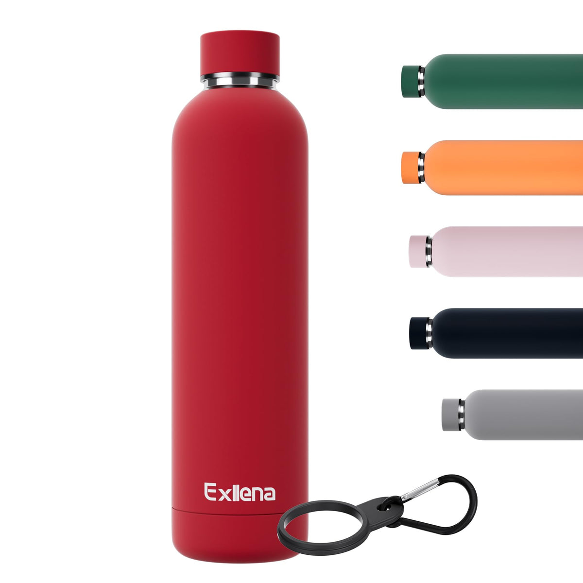 Exllena Small Water Bottle 12oz with Clip, Double Wall Stainless Steel Vacuum Small Insulated Water Bottle Keeps Drinks Cold 24 Hrs/Hot 12 Hrs for Kids Handbag School BPA Free (Mint)