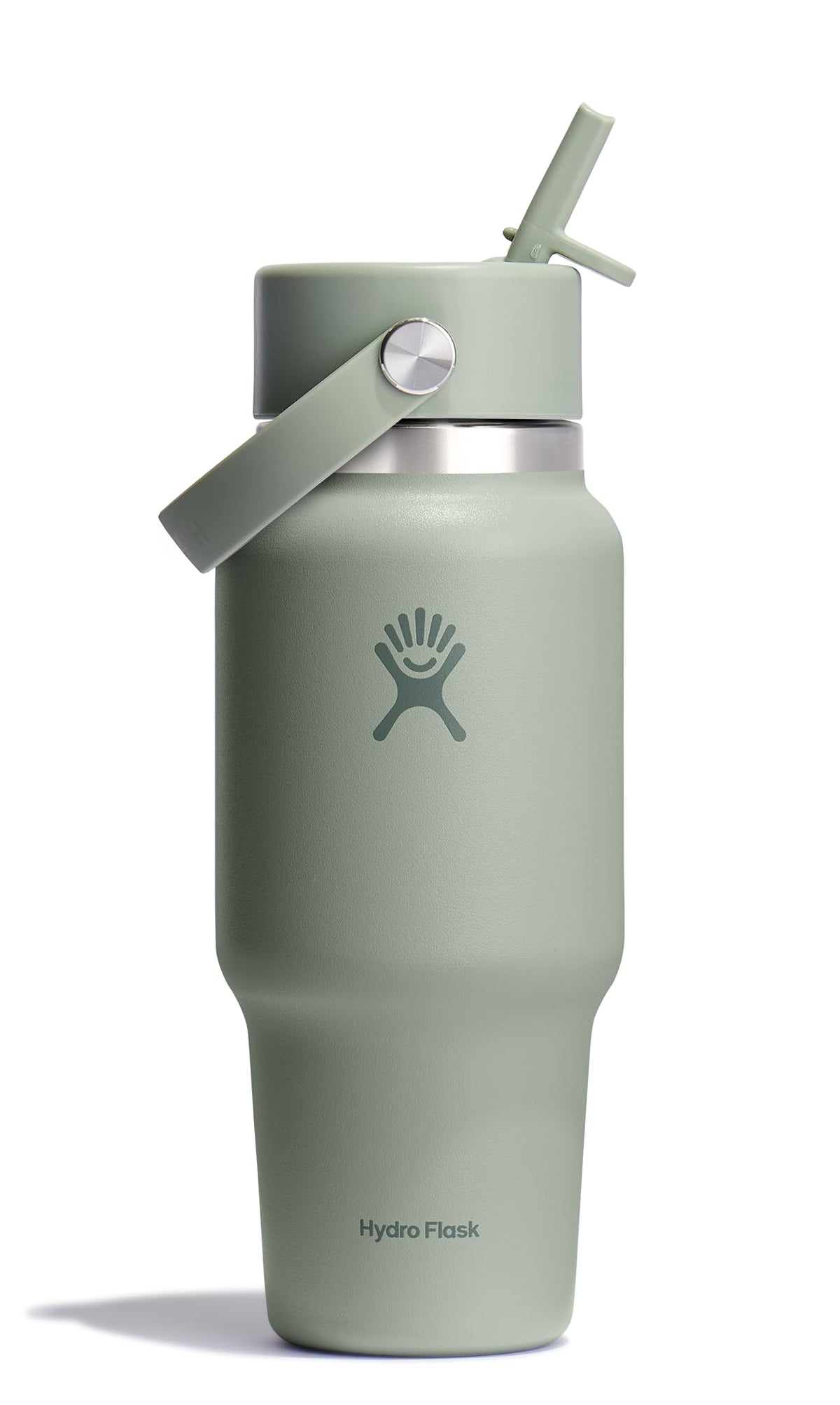 Hydro Flask Travel Water Bottle - Insulated Stainless Steel - Wide Straw Lid, Non Spill, Leakproof in 32 Oz Sandpiper
