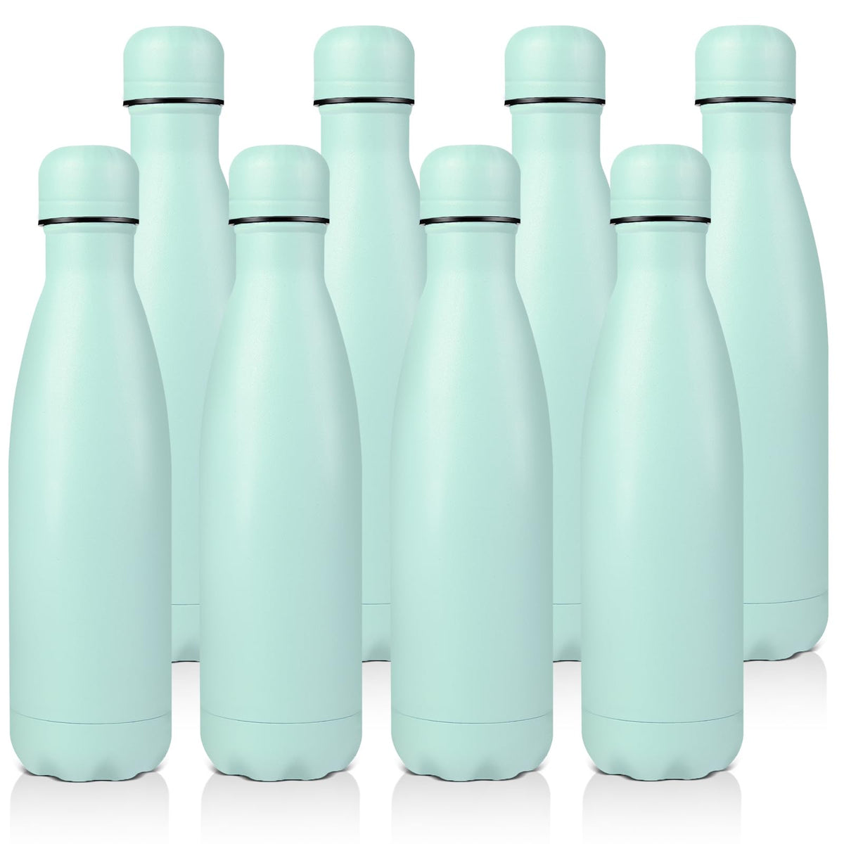Volhoply 17oz Insulated Stainless Steel Water Bottle（Silver,1 Pack)