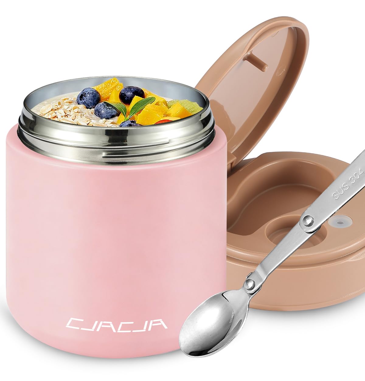 Thermo for Hot Food Kids - 15.2oz with Folding Spoon and Silicone handle