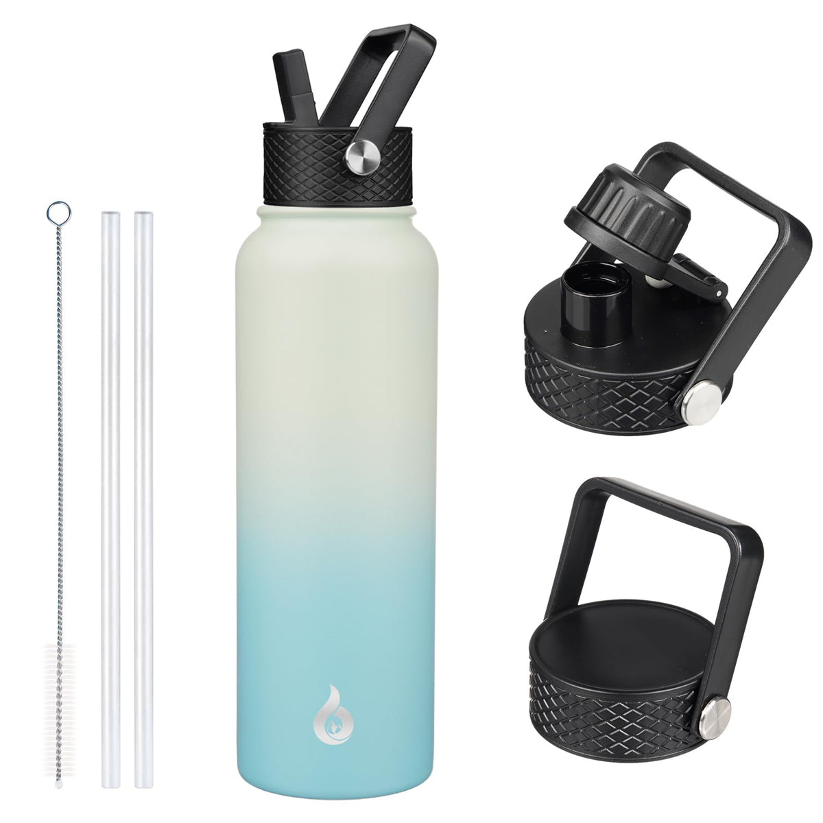 BJPKPK 64oz Insulated Water Bottle, Half Gallon Water Jug with Straw Lid