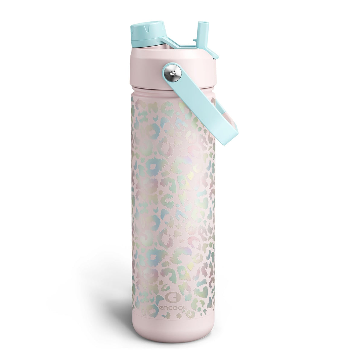 ENCOOL Insulated Water Bottle with Straw Stainless Steel Water Bottle, Leak-Proof, BPA-Free, Double Wall Vacuum Keeps Cold for 24 Hours for Sports, Travel, School (26 oz, Black Night)