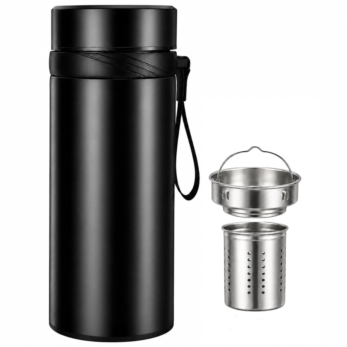 PARACITY Insulated Water Bottle, 15 oz Stainless Steel Water Bottle, Black