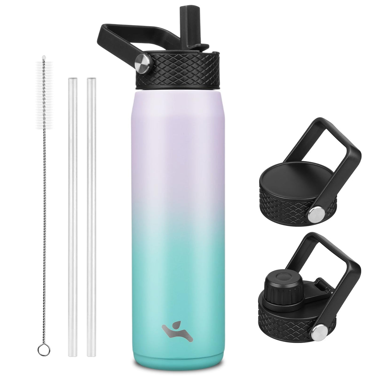 Konokyo 22 oz Insulated Stainless Steel Water Bottle with Straw Lid