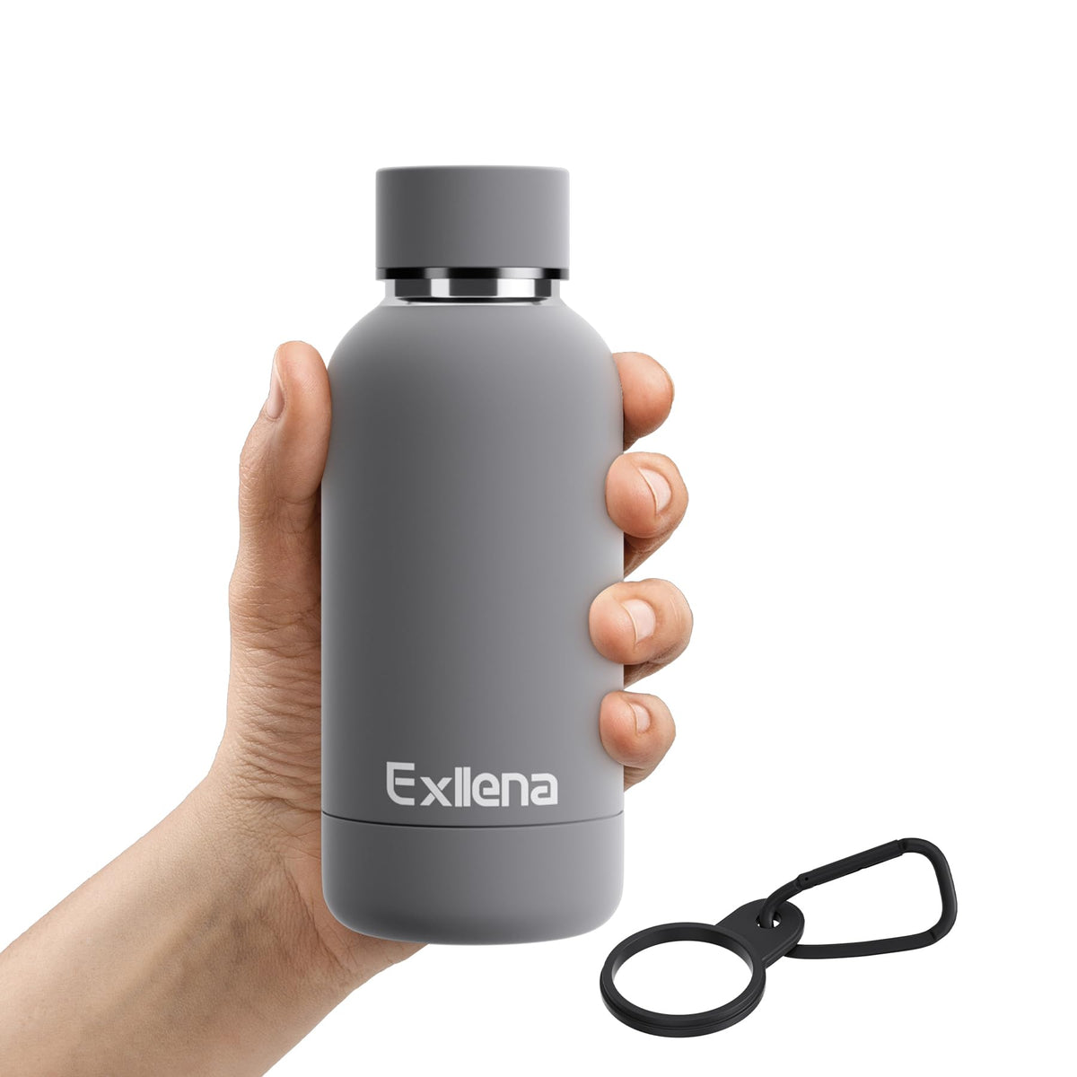 Exllena Small Water Bottle 12oz with Clip, Double Wall Stainless Steel Vacuum Small Insulated Water Bottle Keeps Drinks Cold 24 Hrs/Hot 12 Hrs for Kids Handbag School BPA Free (Mint)