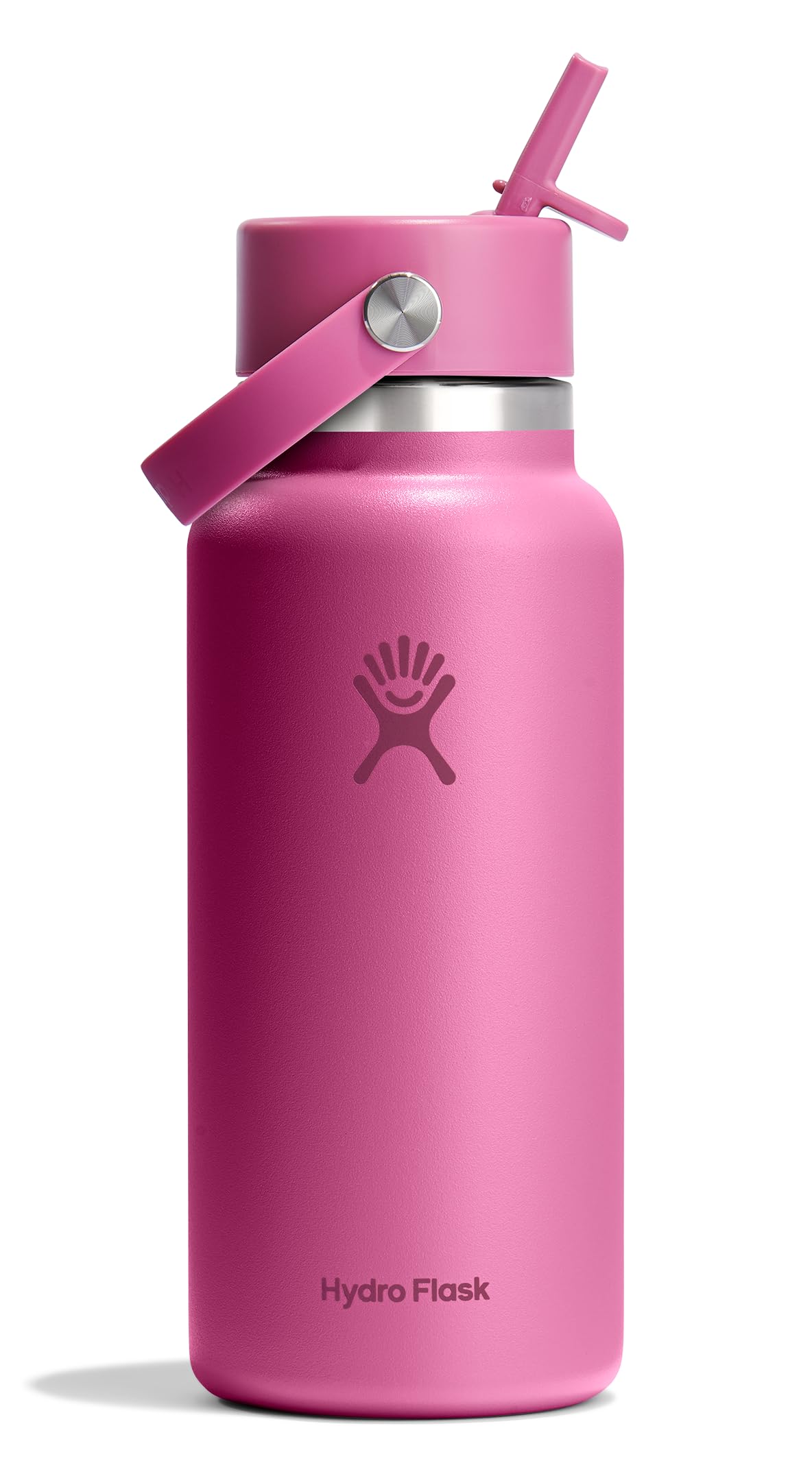 Hydro Flask Water Bottle - Insulated Stainless Steel - Wide Mouth Flex Straw Lid, Non Spill, Leakproof and Refillable in 32 Oz Botanical Bliss Agave