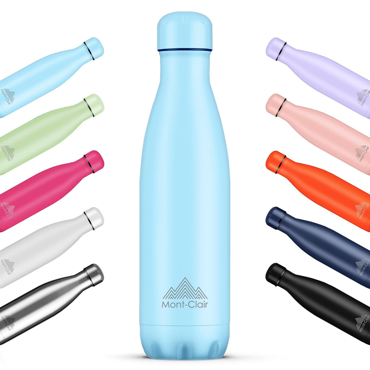 LO Stainless Steel Water Bottle, Vacuum Insulated, Leakproof, 17oz