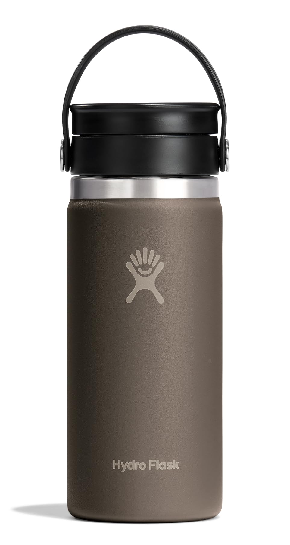 Hydro Flask Water Bottle - Insulated Stainless Steel - Wide Mouth Flex Sip Lid, Non Spill, Leakproof and Refillable in 16 Oz White