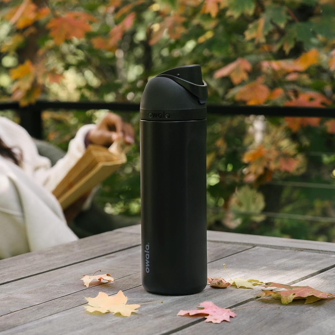 Owala FreeSip Stainless Steel Water Bottle 40 oz Very, Very Dark