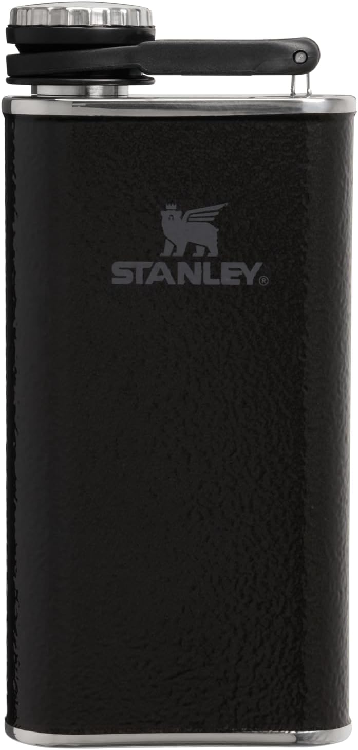 STANLEY Easy Fill Flask, 8 oz, Hammertone Black