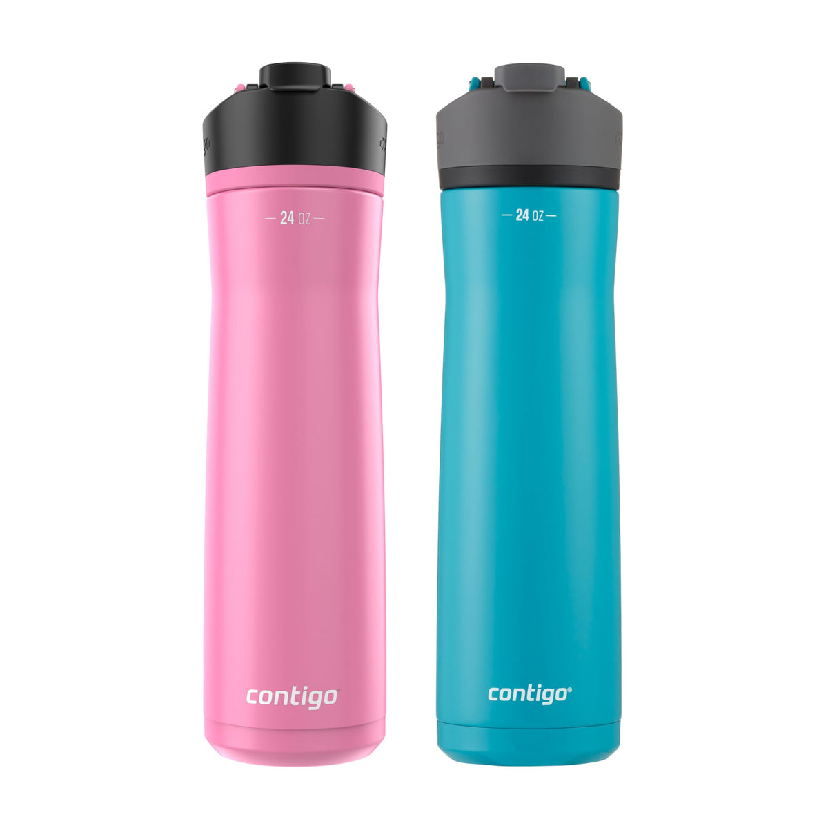 Contigo Cortland Chill 2.0 Blueberry Stainless Steel Water Bottle Vacuum-Insulated Spill-Proof Lid 24oz Ideal for Hot or Cold Drinks Interchangeable Lid Perfect for Kids & Adults