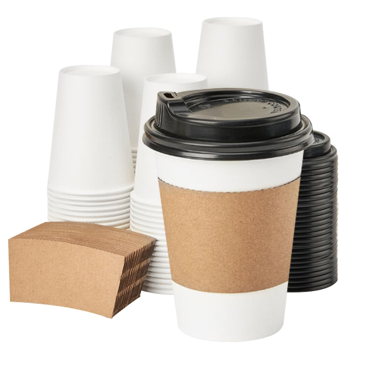 RACETOP 8 oz Disposable Coffee Cups 500 pack, Hot Coffee Cups