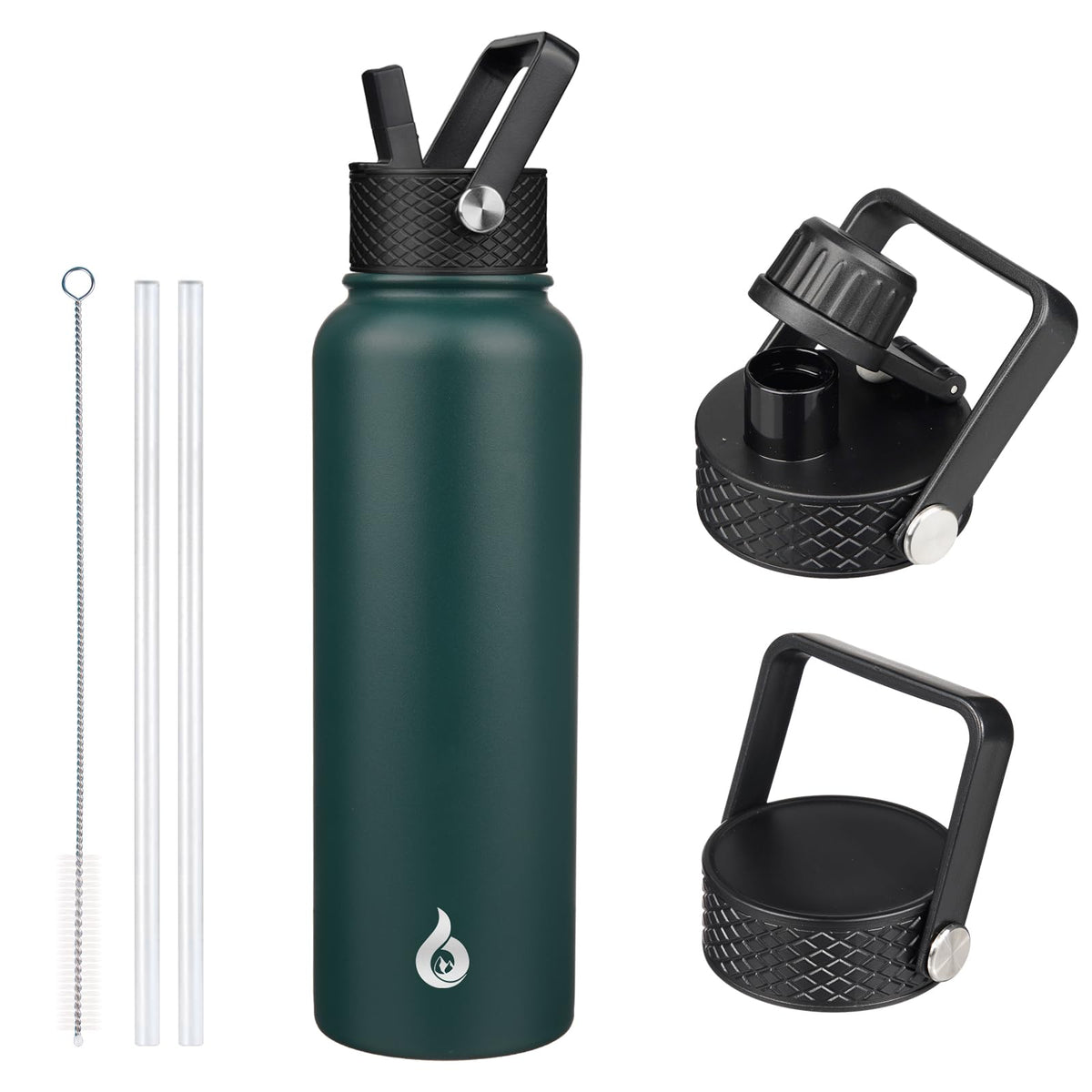 BJPKPK 64oz Insulated Water Bottle, Half Gallon Water Jug with Straw Lid