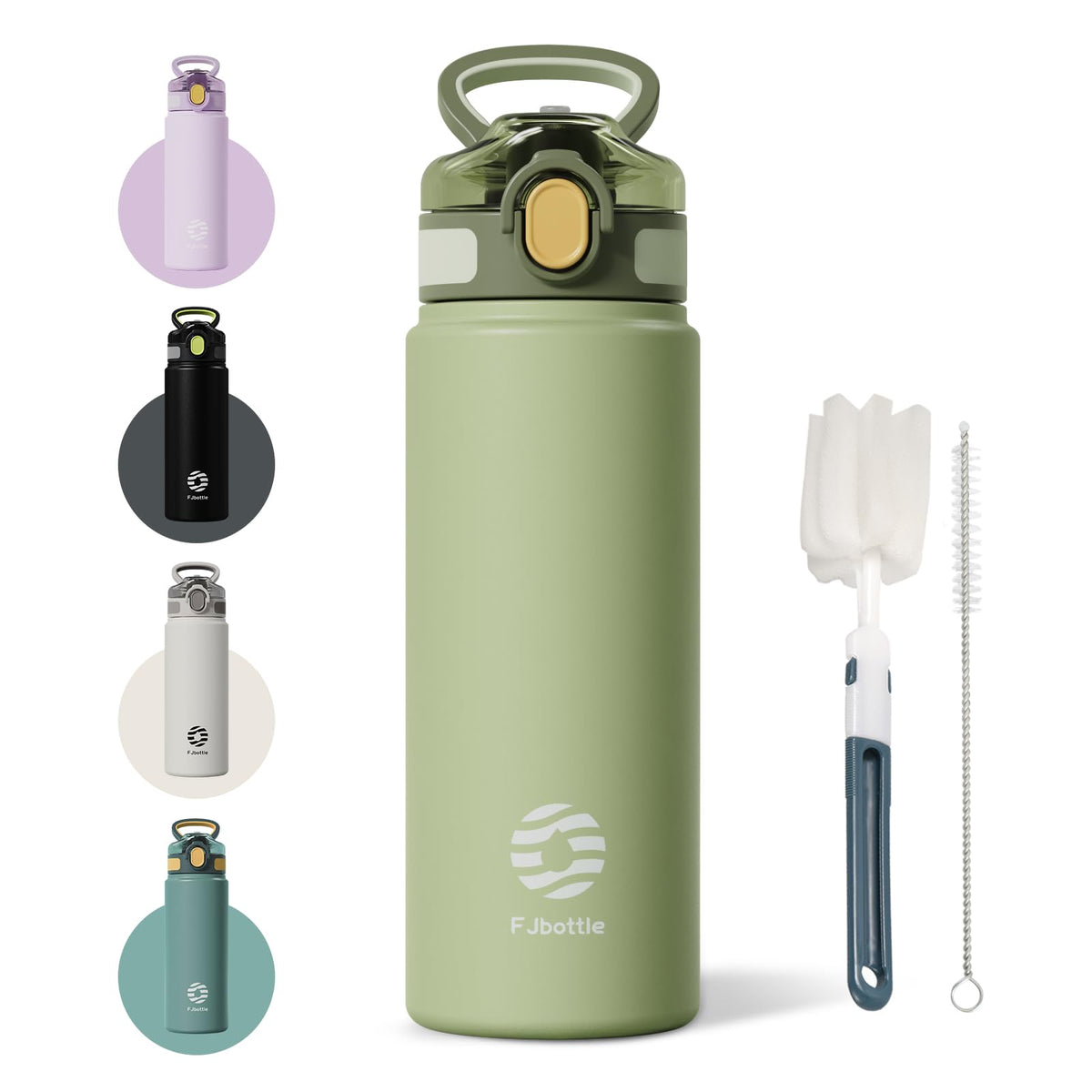 Fjbottle Insulated Water Bottle,27 oz Stainless Steel Wide Mouth Sports Water Bottle Double Wall Vacuum Leak Proof BPA Free Drinks Flask Keep Hot Or Cold Thermo Mug For university,Outdoor,Travel,Gym