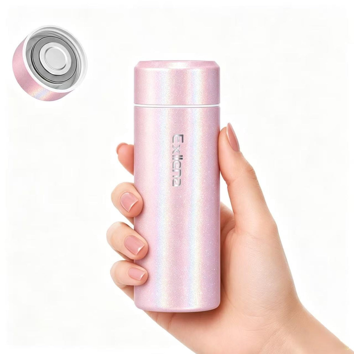 【Upgraded】Exllena Small Insulated Water Bottle 8 oz/250ml– Mini Insulated Water Bottle for Hot & Cold Drinks, Perfect Small Flask for Travel, Purse...(Lake Blue)