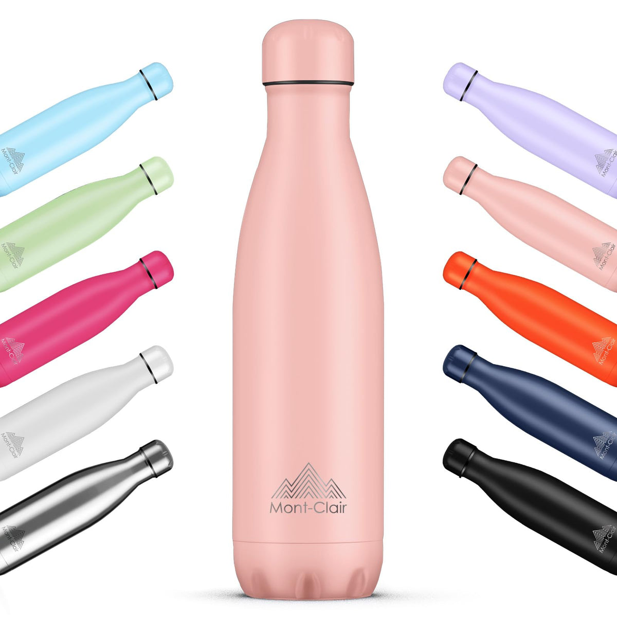 LO Stainless Steel Water Bottle, Vacuum Insulated, Leakproof, 17oz