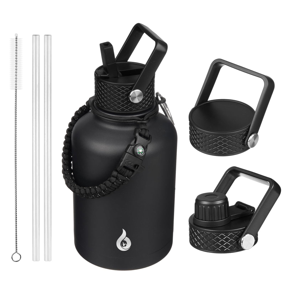 BJPKPK 64oz Insulated Water Bottle, Half Gallon Water Jug with Straw Lid