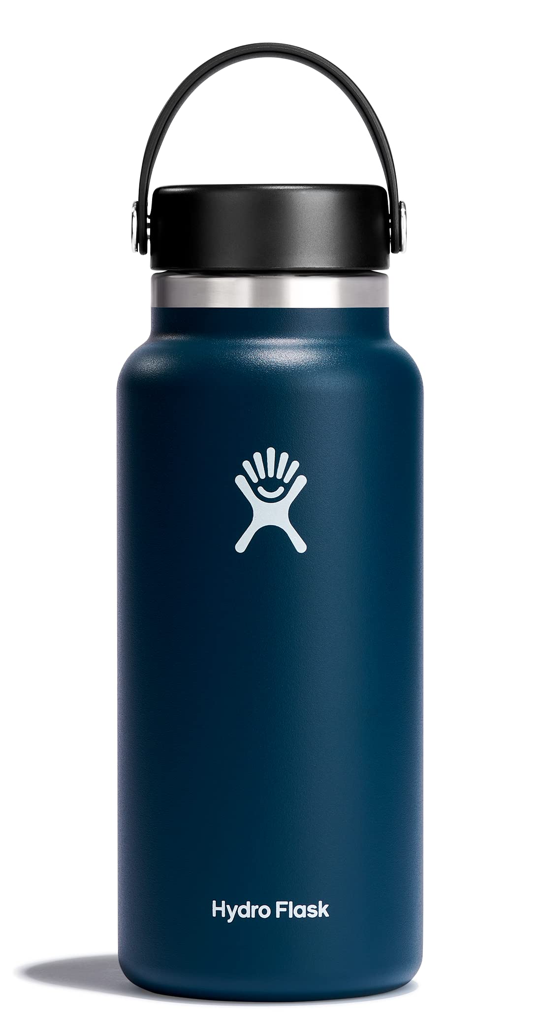 Hydro Flask Water Bottle - Insulated Stainless Steel - Wide Mouth Flex Lid, Non Spill, Leakproof and Refillable in 20 Oz Harbor Blue
