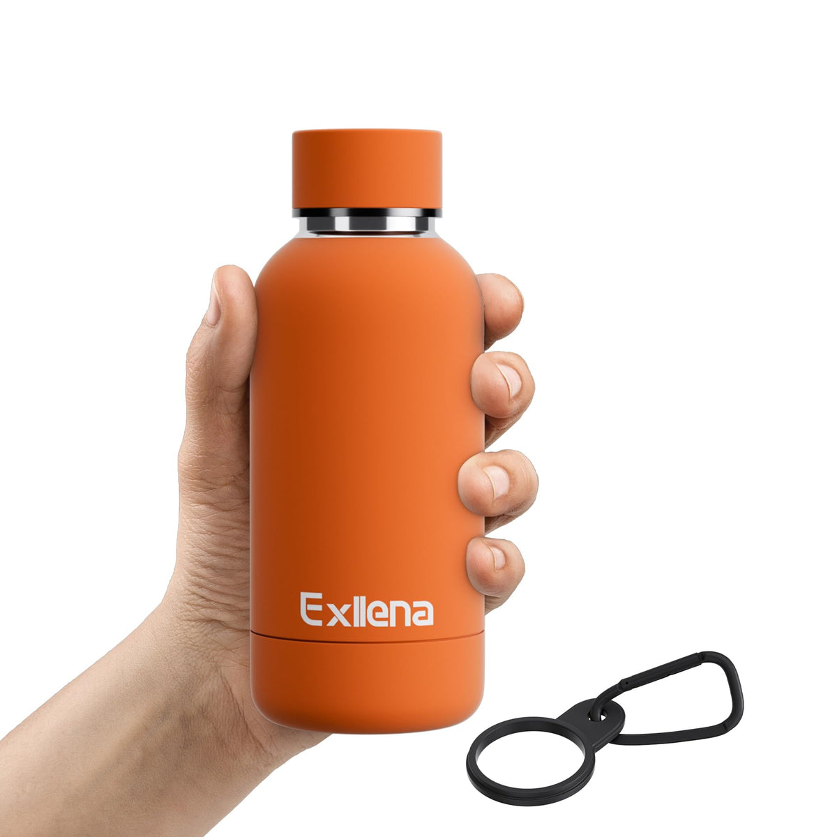 Exllena Small Water Bottle 12oz with Clip, Double Wall Stainless Steel Vacuum Small Insulated Water Bottle Keeps Drinks Cold 24 Hrs/Hot 12 Hrs for Kids Handbag School BPA Free (Mint)
